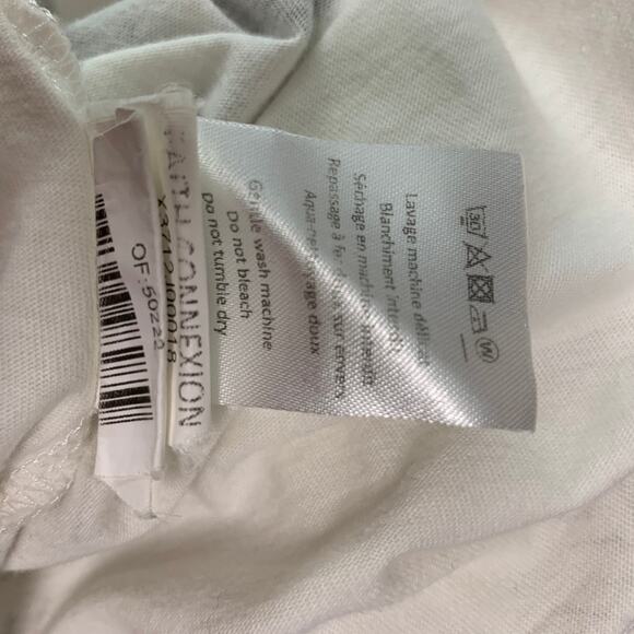 FAITH CONNEXION Size S White Black & Red Print Cotton Crew-Neck T-shirt - Picture 5 of 5